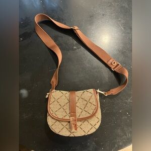 Brown and Tan Crossbody Bag